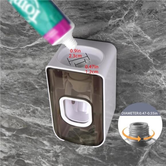 Wall mounted toothbrush holder toothpaste dispenser automatic 2 slot bathroom or - Picture 3 of 7